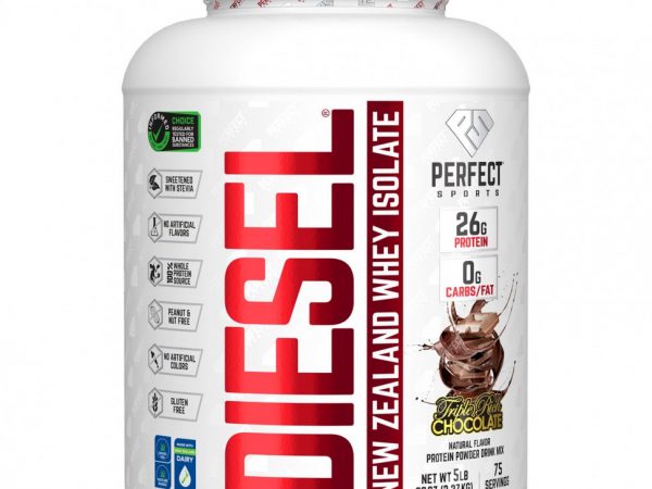 Perfect Sports, Diesel, изолят сыворотки из Новой Зеландии, шоколад тройной насыщенности, 2,27 г (5 фунтов)