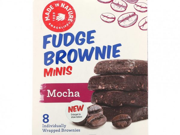 Made in Nature, Fudge Brownie Minis, мокко, 8 пирожных, 168 г (5,92 унции)