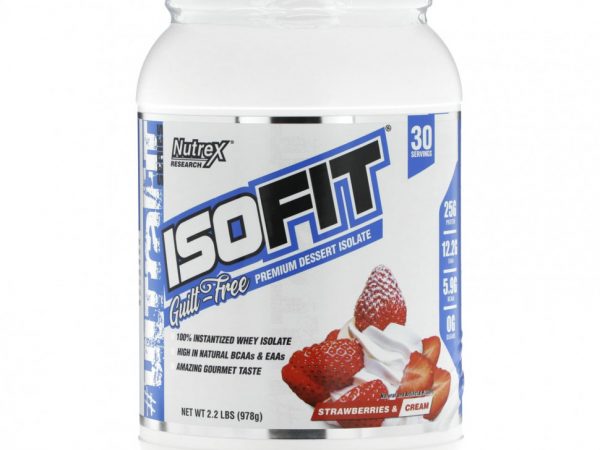 Nutrex Research, Isofit, клубника со сливками, 978 г (2,2 фунта)