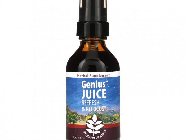 WishGarden Herbs, Genius Juice, Refresh & Refocus, 59 мл (2 жидк. Унции)