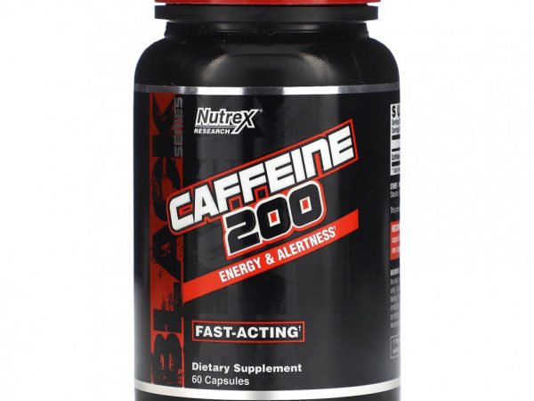 Nutrex Research, Black Series, кофеин 200, 60 капсул
