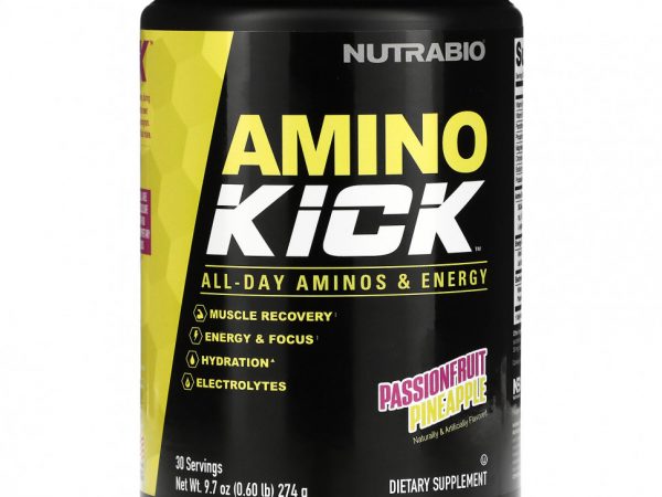 Nutrabio Labs, Amino Kick, ананас с маракуйей, 274 г (0,6 фунта)