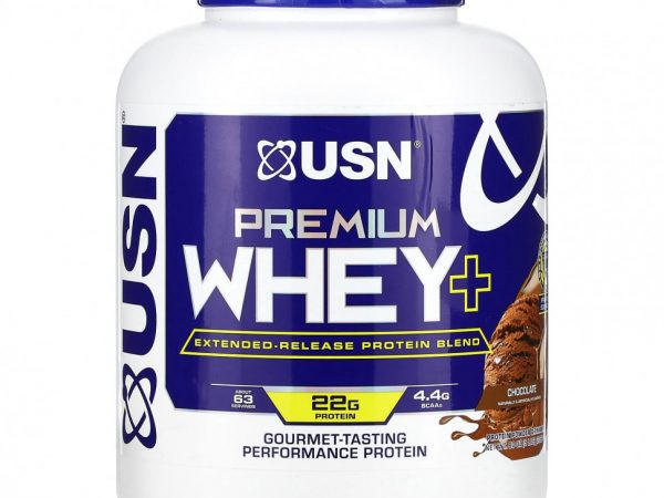 USN, Premium Whey +, шоколад, 2267 г (5 фунтов)