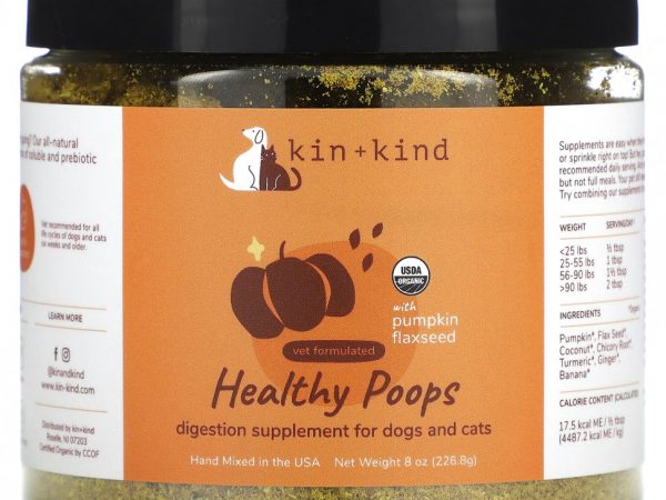 Kin+Kind, Healthy Poops, для собак и кошек, 226,8 г (8 унций)