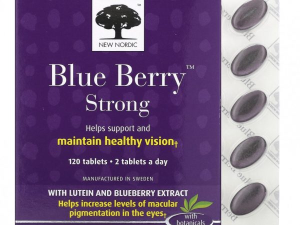 New Nordic US Inc, Blue Berry Strong, 120 таблеток