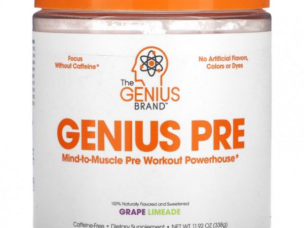 The Genius Brand, Genius Pre, виноградный лаймад, 338 г (11,92 унции)
