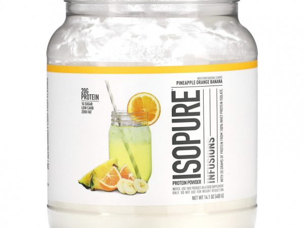 Isopure, Infusions, протеиновый порошок, ананас, апельсин и банан, 400 г (14,1 унции)