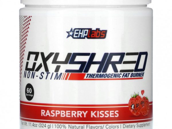 EHPlabs, Oxyshred Non-Stim, термогенное средство для сжигания жира, малиновые поцелуи, 324 г (11,4 унции)