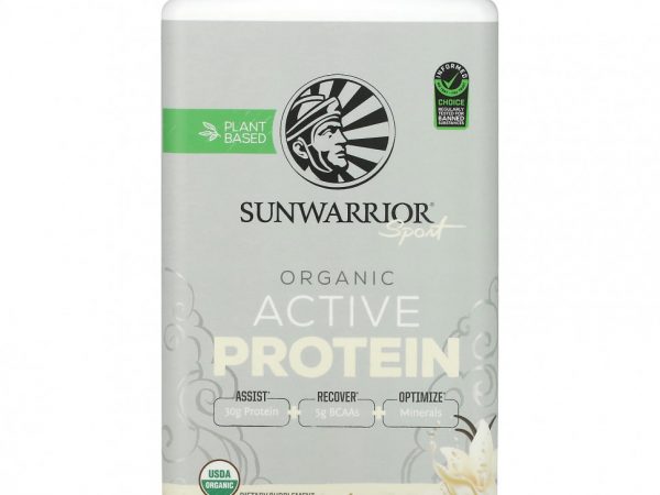 Sunwarrior, Sport, органический активный протеин, ваниль, 1 кг (2,2 фунта)