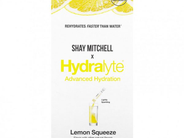 Hydralyte, Shay Mitchell, улучшенное увлажнение, лимонный сок, 6 пакетиков по 12 г (0,42 унции)