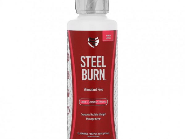 SteelFit, Steel Burn, жидкий L-карнитин, карамельное яблоко, 3000 мг, 473 мл (16 унций)