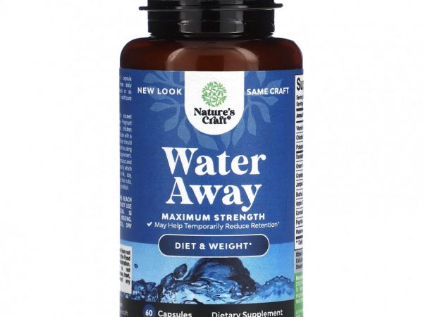 Natures Craft, Water Away, максимальная эффективность, 60 капсул