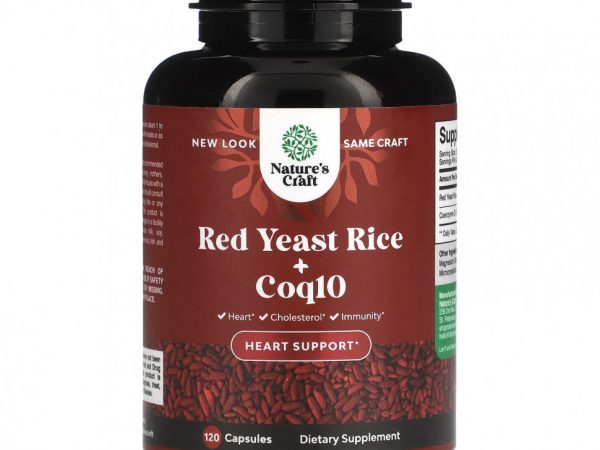 Natures Craft, Красный дрожжевой рис + Coq10, 120 капсул