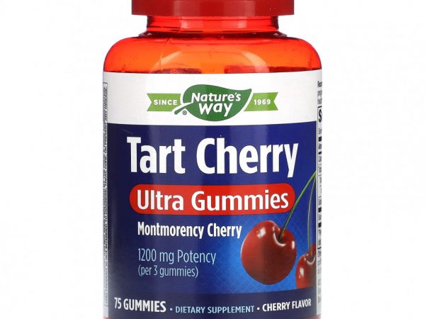 Nature's Way, Tart Cherry, Ultra Gummies, вишня, 400 мг, 75 жевательных таблеток