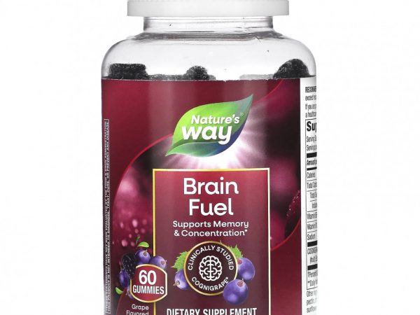 Nature's Way, Brain Fuel, виноград, 60 жевательных таблеток