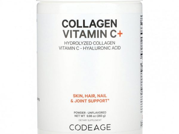Codeage, коллаген в порошке с витамином C, без добавок, 283 г (9,98 унции)