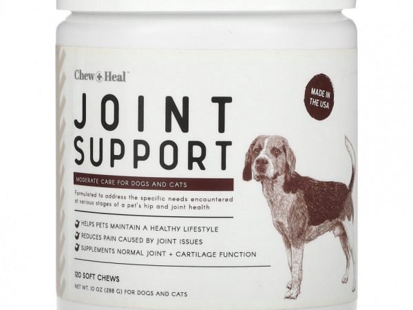 Chew + Heal, Joint Support, для собак и кошек, 120 жевательных таблеток, 288 г (10 унций)