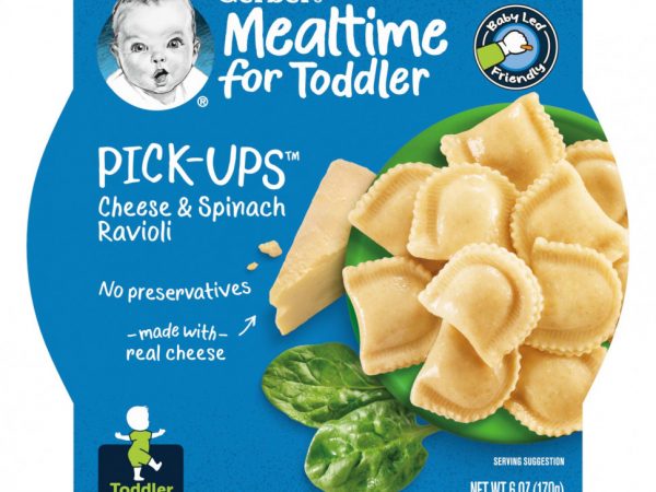 Gerber, Mealtime For Toddler, Pick-ups, для детей от 12 месяцев, равиоли со шпинатом и сыром, 170 г (6 унций)