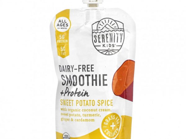 Serenity Kids, Смузи без молочных продуктов с белком, для детей от 6 месяцев, со специями из батата, 99 г (3,5 унции)