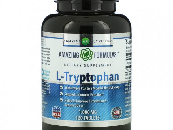Amazing Nutrition, L-триптофан, 1000 мг, 120 таблеток