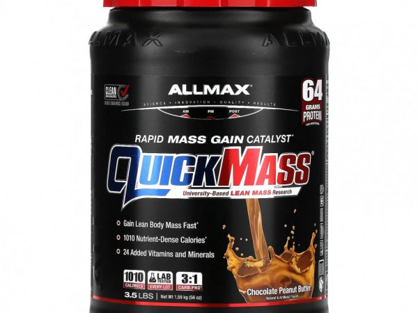 ALLMAX, QuickMass, катализатор быстрого набора массы, шоколад и арахисовая паста, 1,59 кг (3,5 фунта)