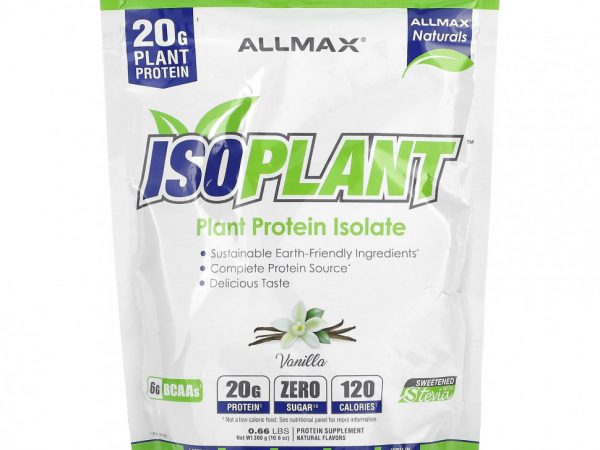 ALLMAX, ISOPLANT, изолят растительного протеина, со вкусом ванили, 300 г (10,6 унции)