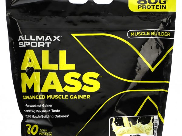 ALLMAX, Sport, All Mass, Advanced Muscle Gainer, Vanilla, 5 lbs, 2.27 kg (80 oz)