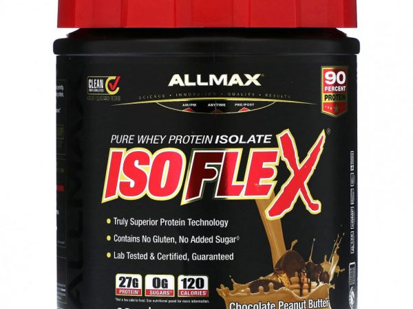 ALLMAX, Isoflex, чистый изолят сывороточного протеина, шоколад с арахисовой пастой, 425 г (0,9 фунта)