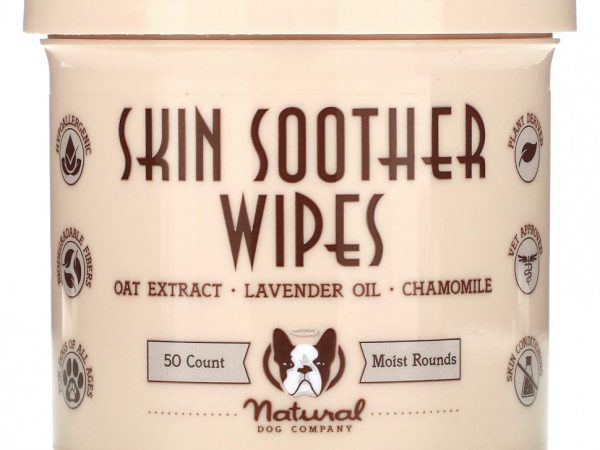 Natural Dog Company, Салфетки-пустышки для собак, для всех возрастов, 50 салфеток