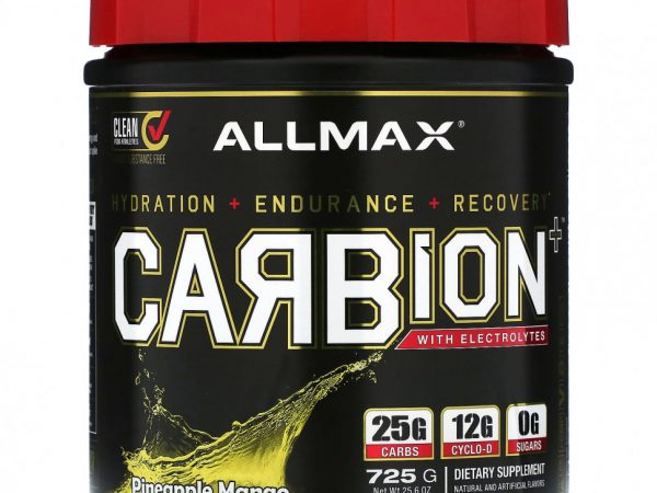 ALLMAX, CARBion + с электролитами, ананас и манго, 725 г (25,6 унции)