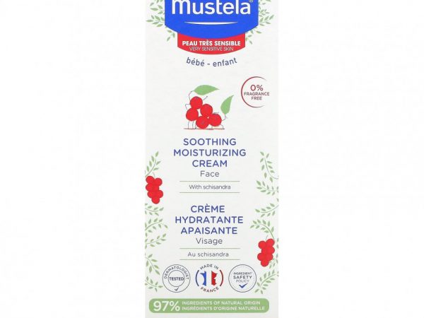 Mustela, Успокаивающий увлажняющий крем для лица с лимонником, без отдушек, 40 мл (1,35 жидк. Унции)