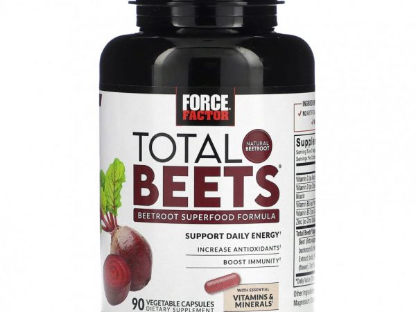 Force Factor, Total Beets, формула суперфуда из свеклы, 90 растительных капсул