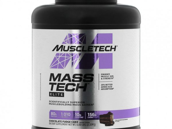 MuscleTech, Mass Tech Elite, Chocolate Fudge Cake, 6 lbs (2.72 kg)