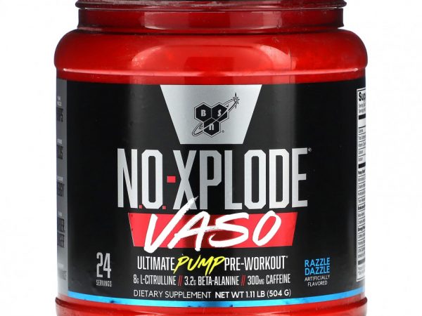 BSN, No-Xplode VASO, Ultimate Pump перед тренировкой, Razzle Dazzle, 504 г (1,11 фунта)