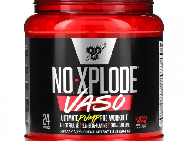 BSN, No-Xplode VASO, Ultimate Pump перед тренировкой, Cherry Bomb, 504 г (1,11 фунта)