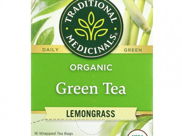 Traditional Medicinals, органический зеленый чай, лемонграсс, 16 чайных пакетиков, 24 г (0,85 унции)