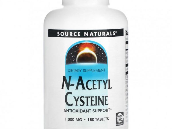 Source Naturals, N-ацетилцистеин, 1000 мг, 180 таблеток