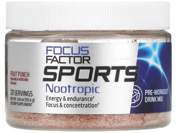 Focus Factor, Sports Nootropic, смесь для напитков перед тренировкой, фруктовый пунш, 103,6 г (3,65 унции)