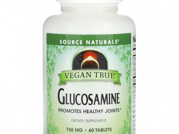 Source Naturals, Vegan True, глюкозамин, 750 мг, 60 таблеток