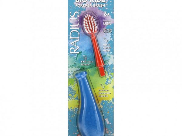 RADIUS, Big Kidz Forever Brush, 6+, очень мягкая, 1 ручка для зубной щетки + 1 сменная насадка