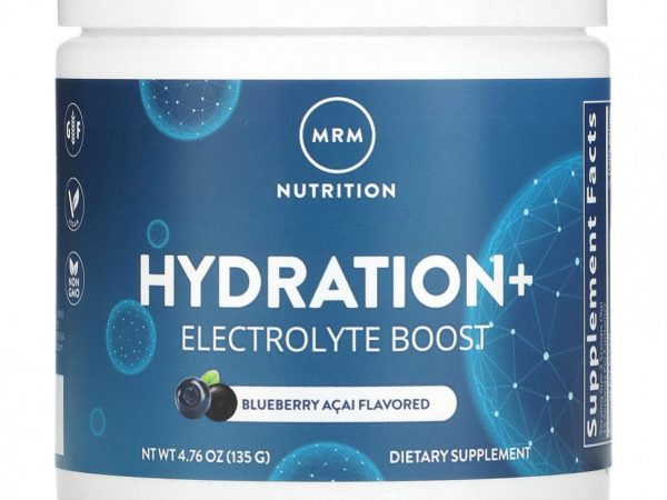 MRM Nutrition, Hydration + Electrolyte Boost, голубика и асаи, 135 г (4,76 унции)