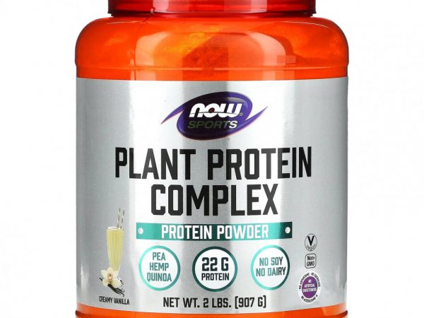 NOW Foods, Sports, комплекс растительных белков, сливочная ваниль, 907 г (2 фунта)