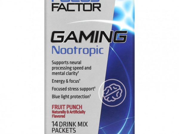 Focus Factor, Игровой ноотроп, фруктовый пунш, 14 пакетиков со смесью для приготовления напитка, 6,41 г (0,2 унции)