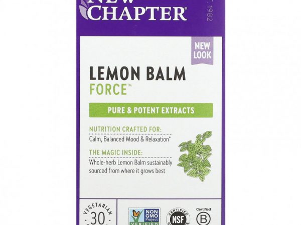 New Chapter, Lemon Balm Force, 30 вегетарианских капсул