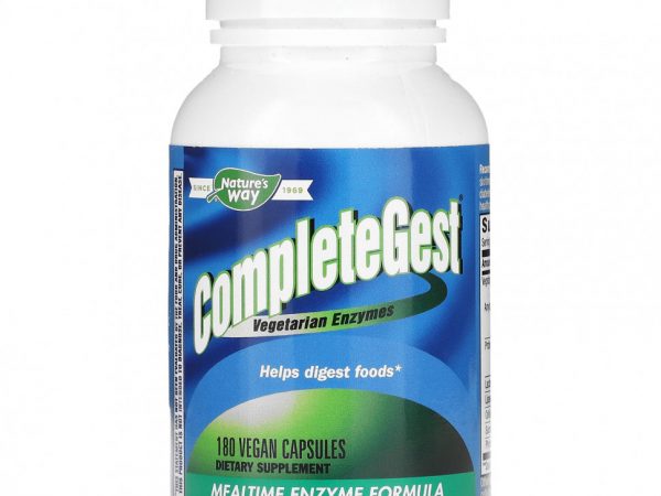 Nature's Way, CompleteGest, формула с ферментами во время еды, 180 веганских капсул