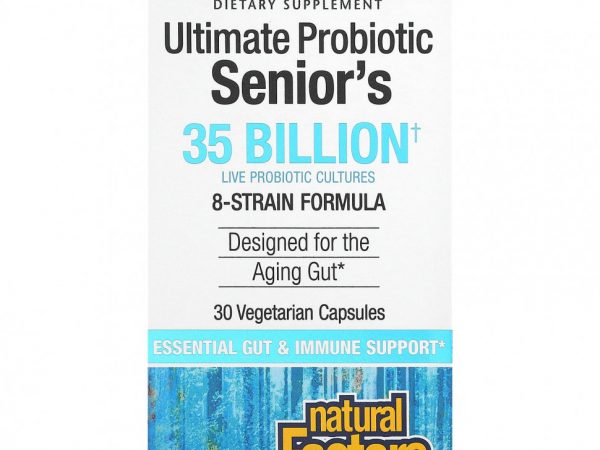Natural Factors, Ultimate Probiotic, для пожилых людей, 35 млрд КОЕ, 30 вегетарианских капсул