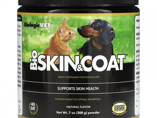 Flora, BiologicVet, Bio Skin & Coat, для собак и кошек, натуральный, 200 г (7 унций)