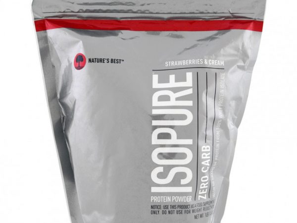 Isopure, Zero Carb, протеиновый порошок, клубника и сливки, 454 г (1 фунт)