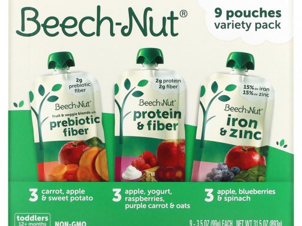 Beech-Nut, Variety Pack, от 12 месяцев, 9 пакетиков, 99 г (3,5 унции)