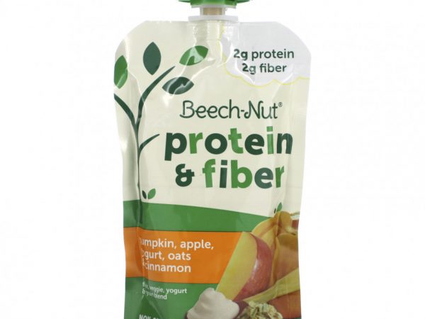 Beech-Nut, Фрукты, овощи, смесь йогурта и злаков, белок и клетчатка, от 12 месяцев, тыква, яблоко, йогурт, овес и корица, 99 г (3,5 унции)